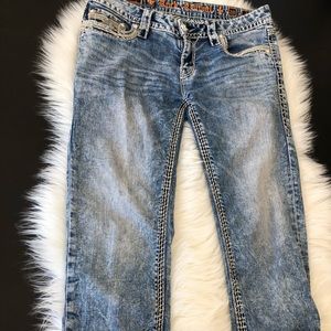 Rock Revival light wash Janelle Capri sz 29